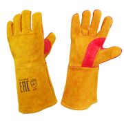 Краги сварщика спилковые пятипалые желтые